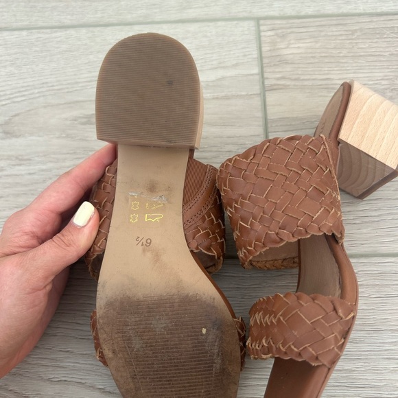 Madewell Brown Woven Heeled Double Strap Sandals 6.5 - Picture 6 of 6